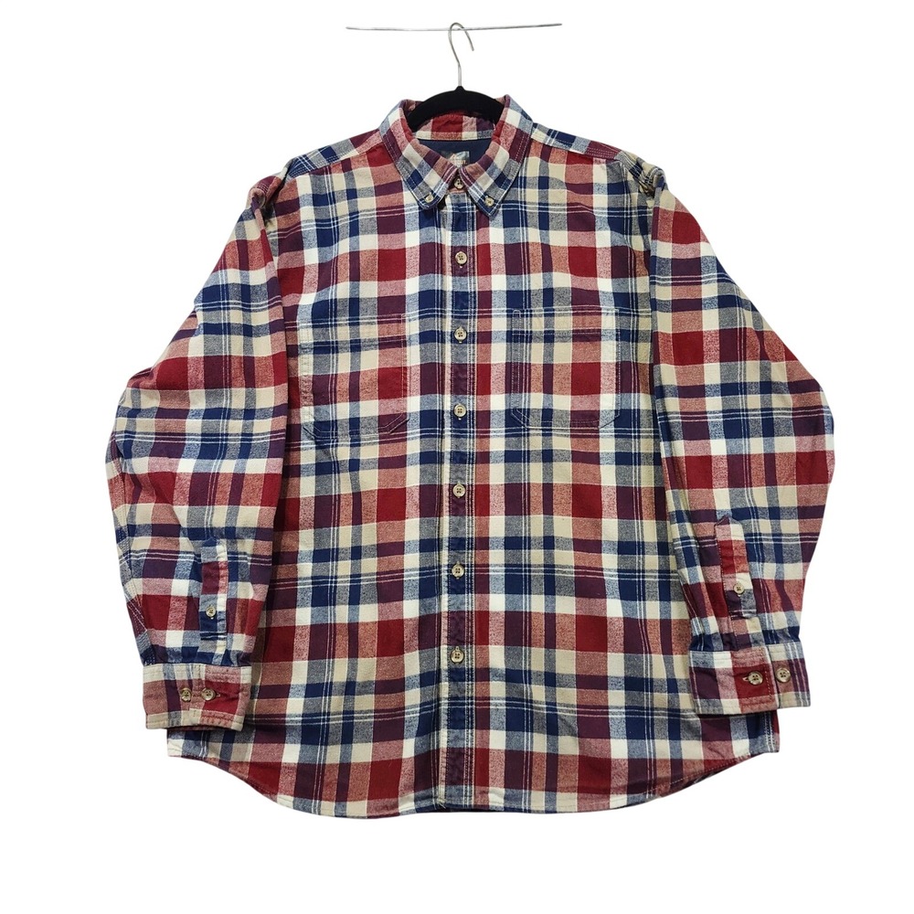 Ridgecut Toughwear Flannel Shirt Men's XL Red Blue Plaid Button‎ Up Work Shirt